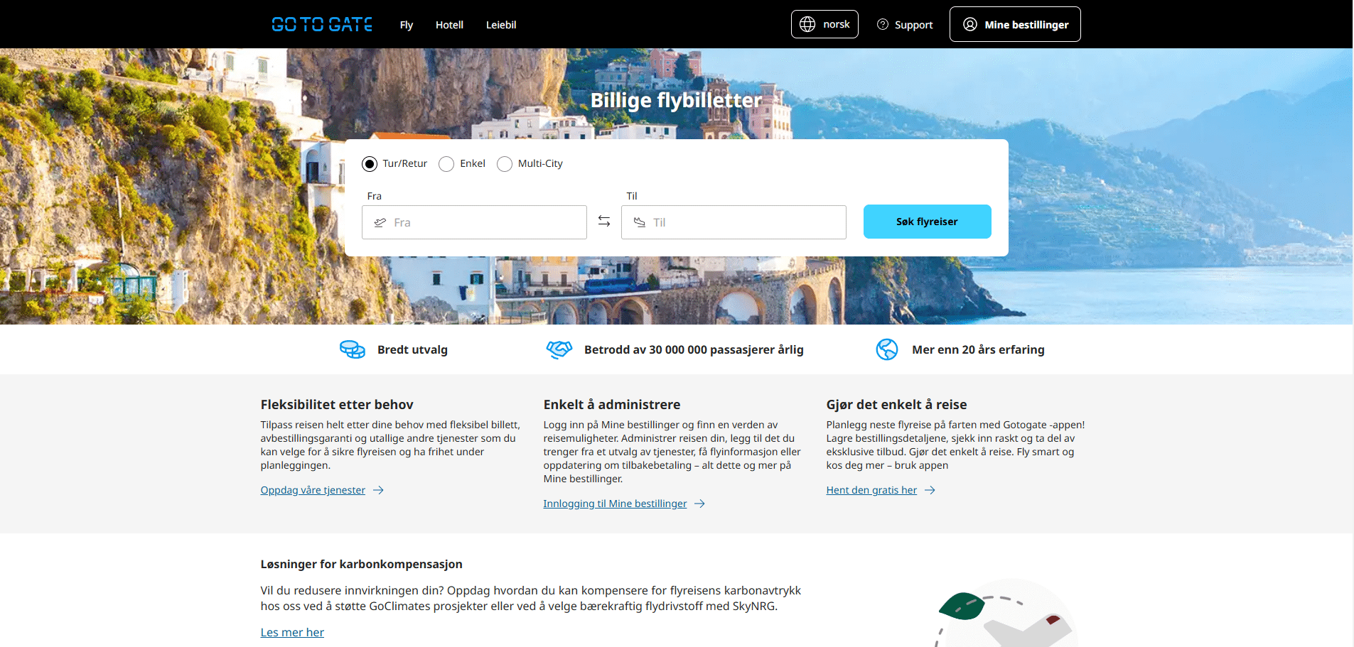 Gotogate.no nettside